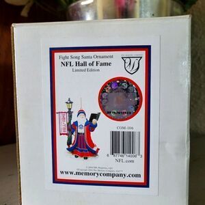 NWT NFL Hall of Fame Limited Edition: Santa Ornament: Christmas: Collectable